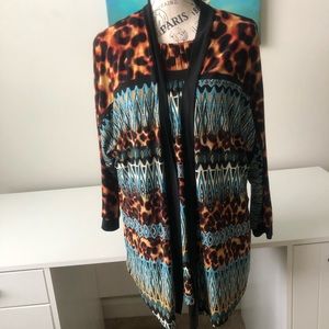 RAFAELLA Jacket and Top - 2 PIECE SET TRIBAL ANIMAL PRINT SZ MED